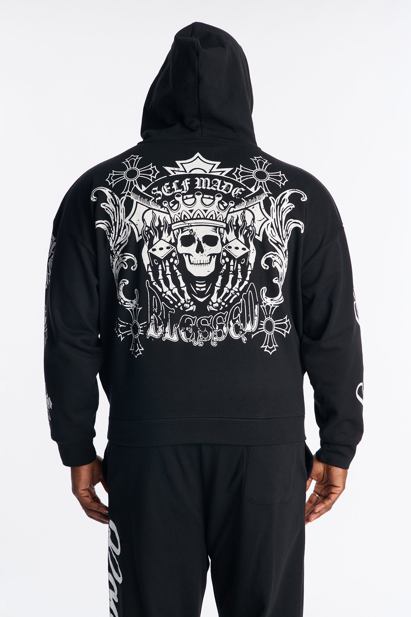Loyalty Royalty Cross Oversized Hoodie - Black
