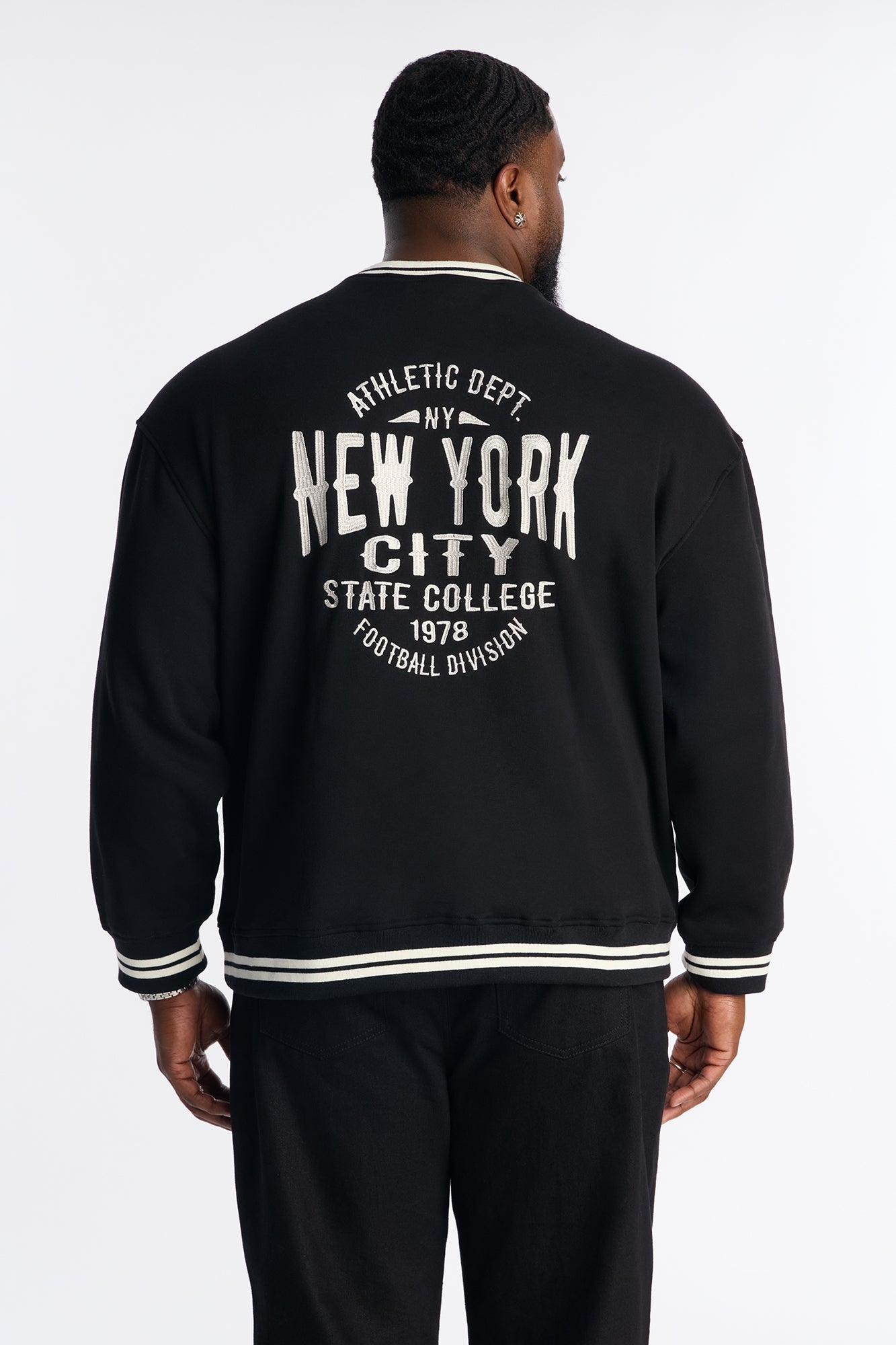 NYC Athletics Crew Neck Sweater - Black