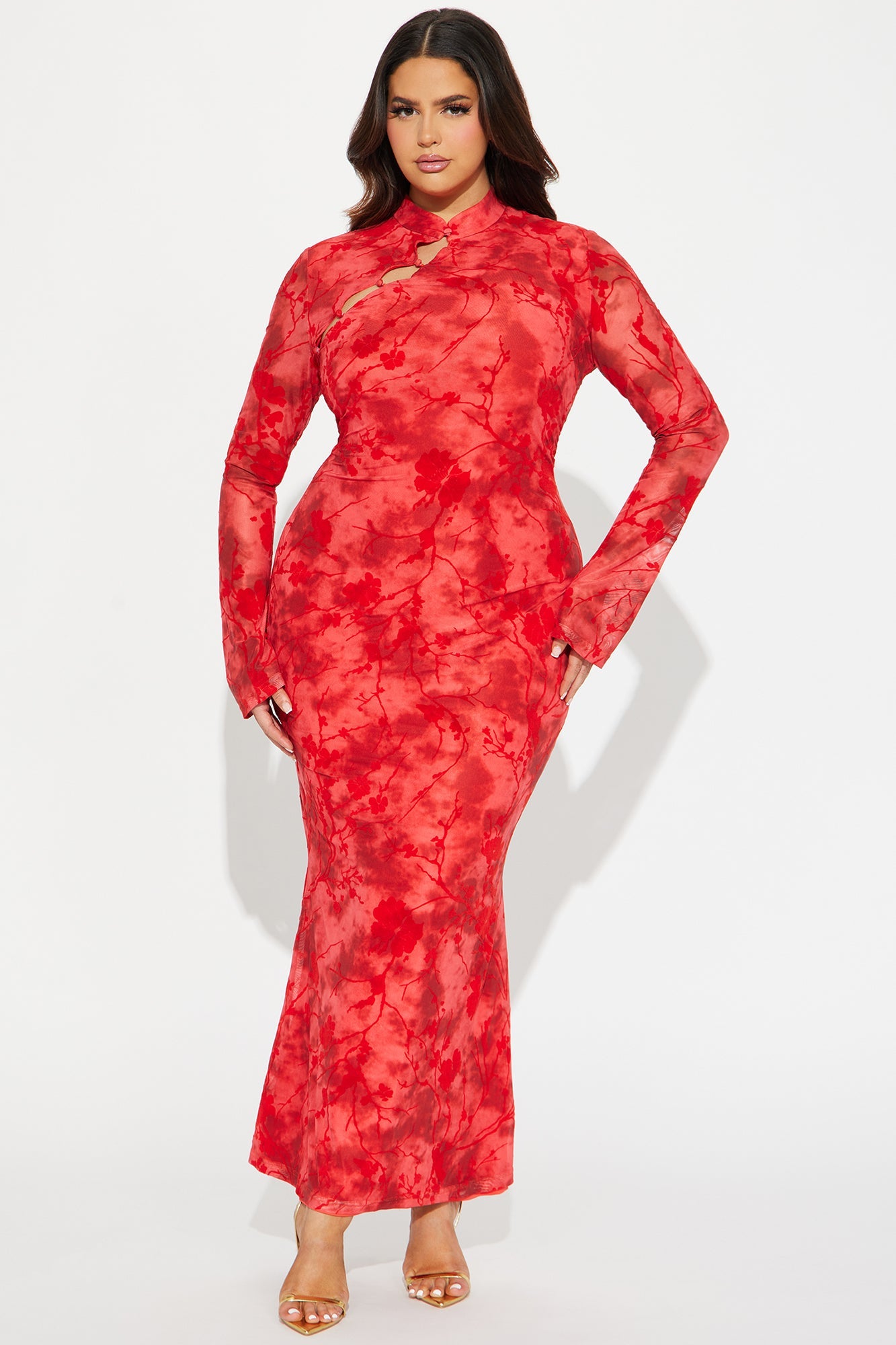 Mackenzie Mesh Maxi Dress - Red