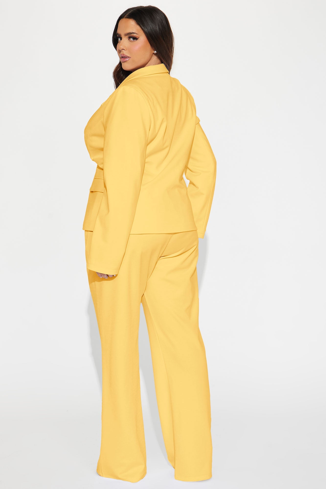 Business Per Usual Blazer Pant Set - Butter Yellow