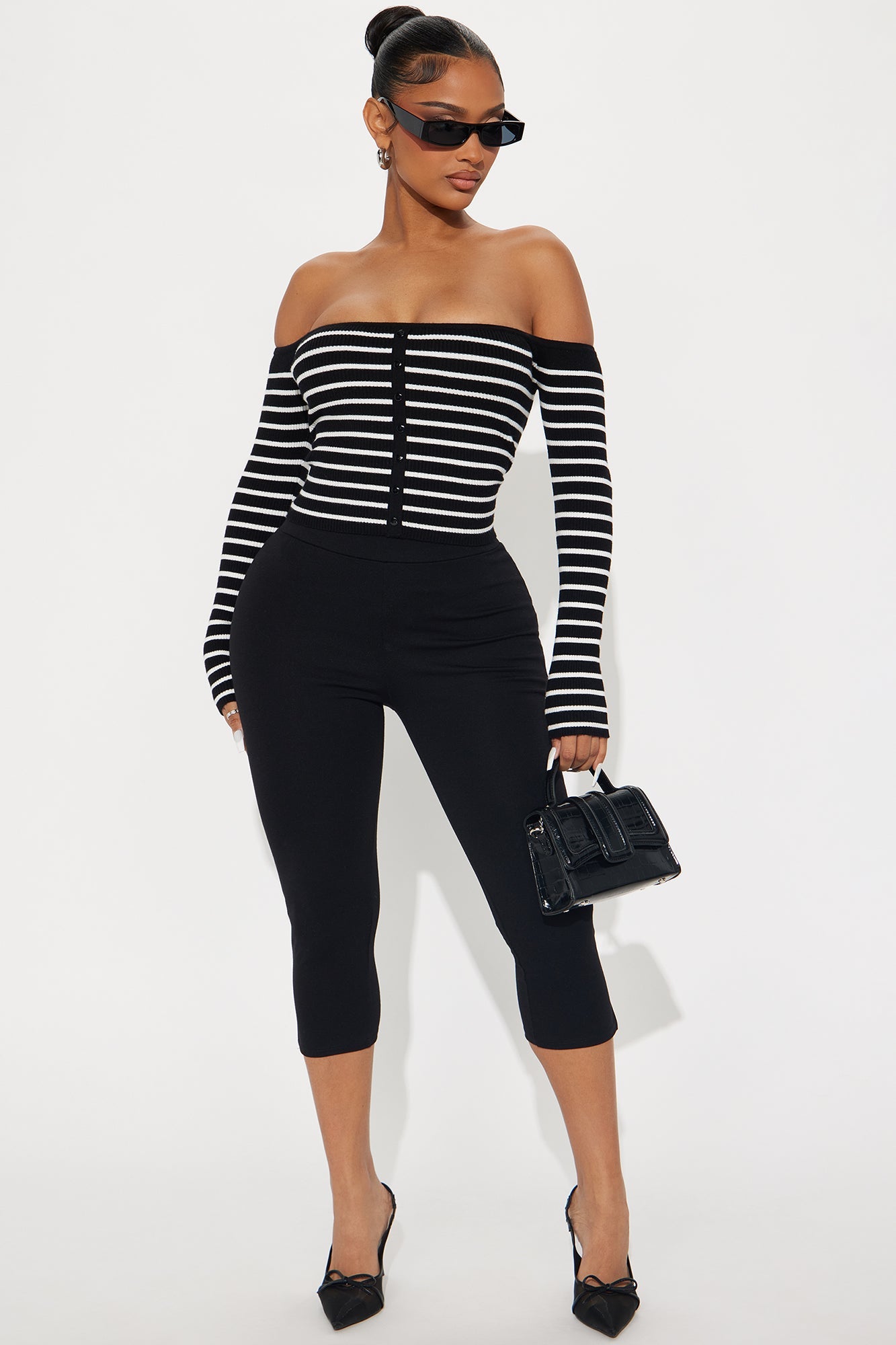 Layla Striped Sweater - Black/White