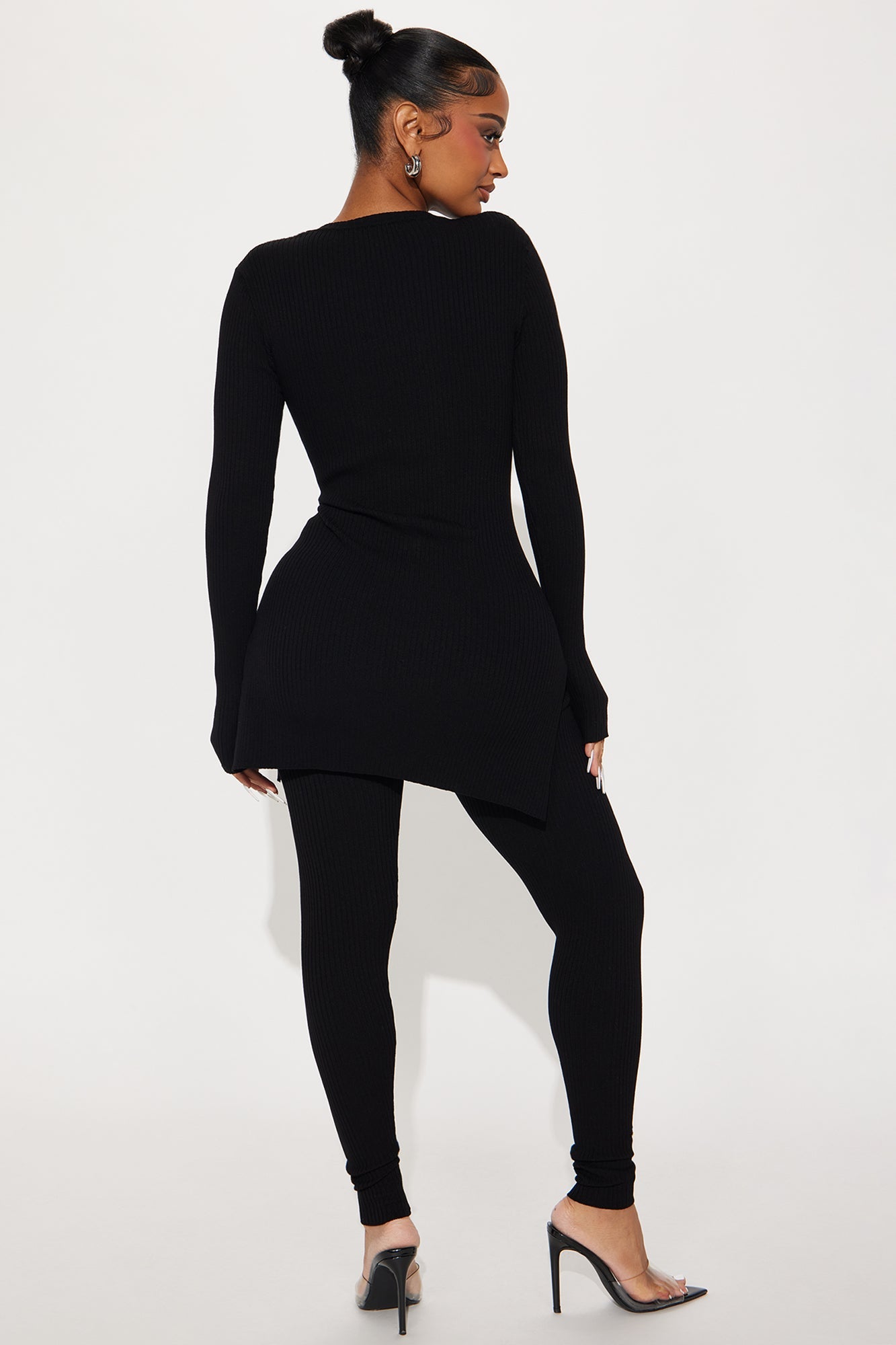 Hidden Agenda Sweater Legging Set - Black