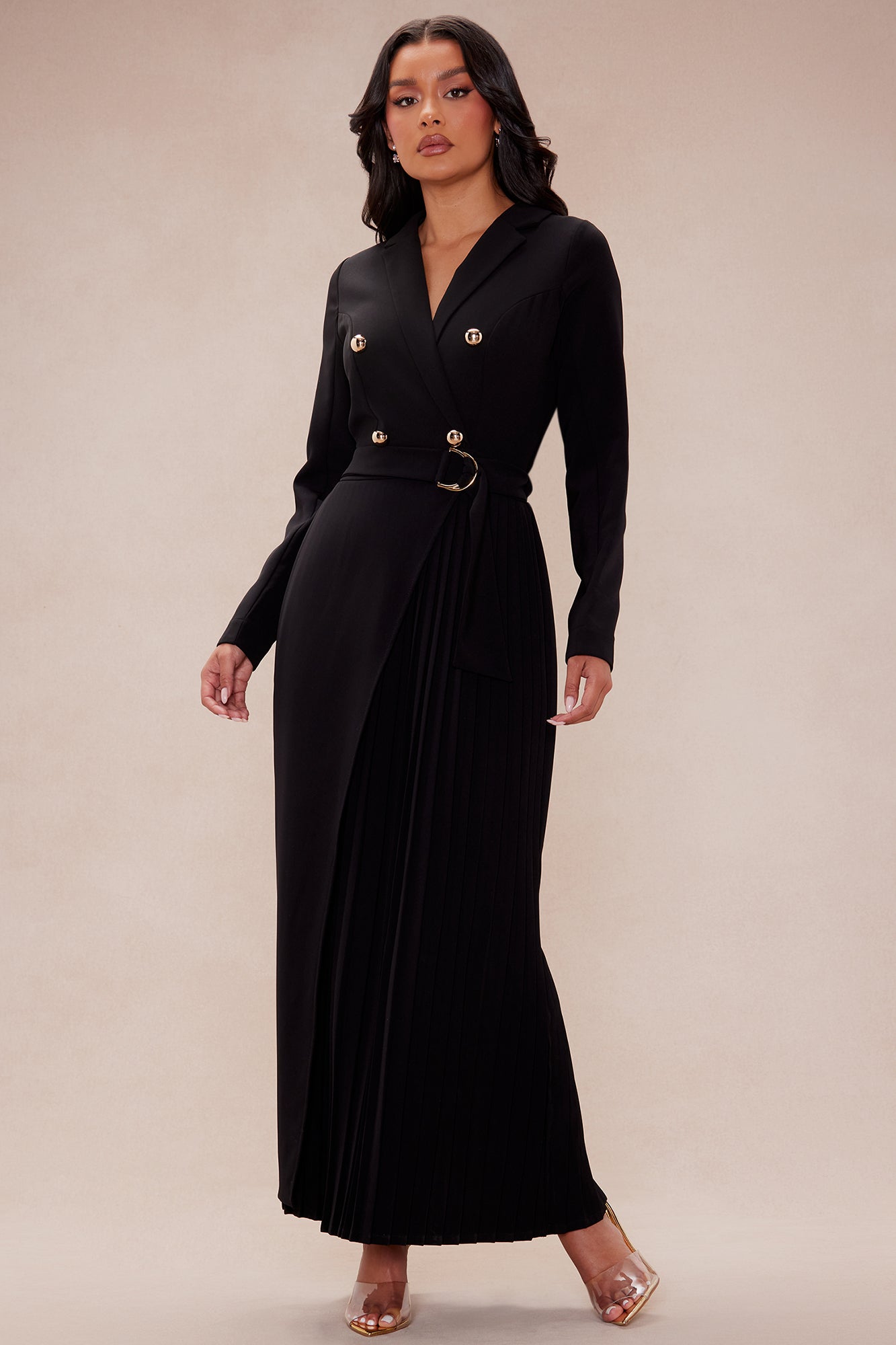 Tiffani Twill Maxi Dress - Black