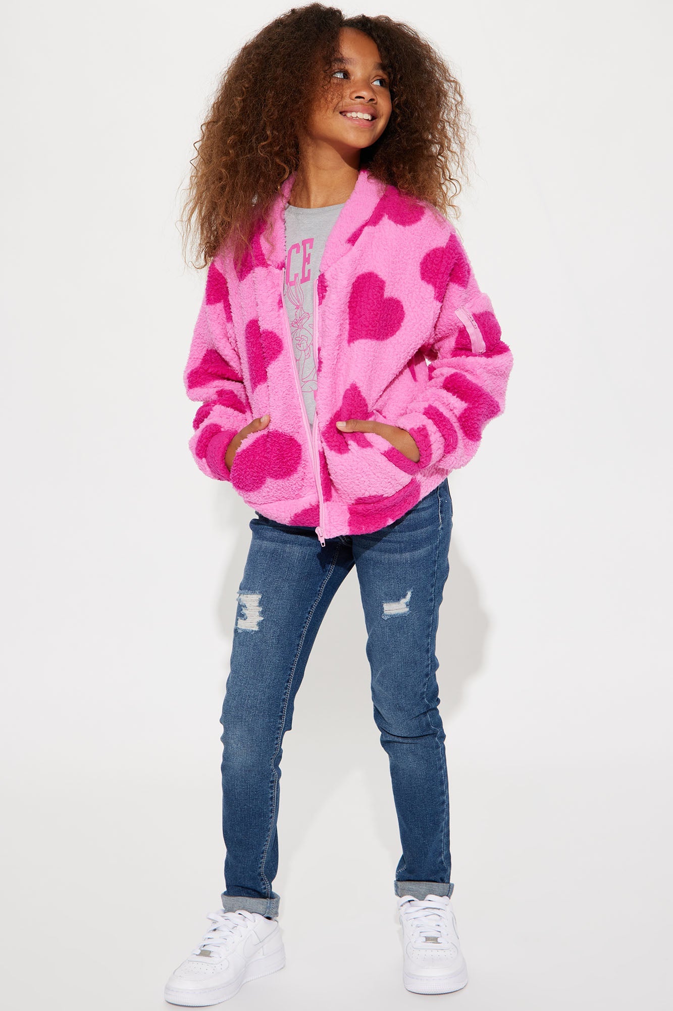 Mini Keep My Heart Warm Jacket - Pink/combo