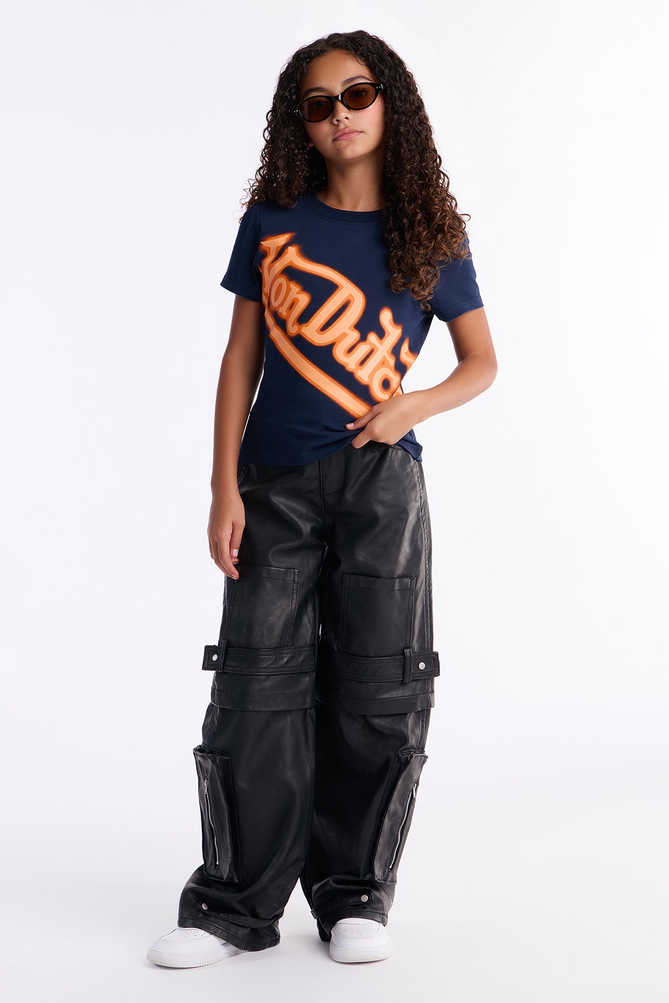 Mini Von Dutch Wrapped Logo Short Sleeve Tee - Navy
