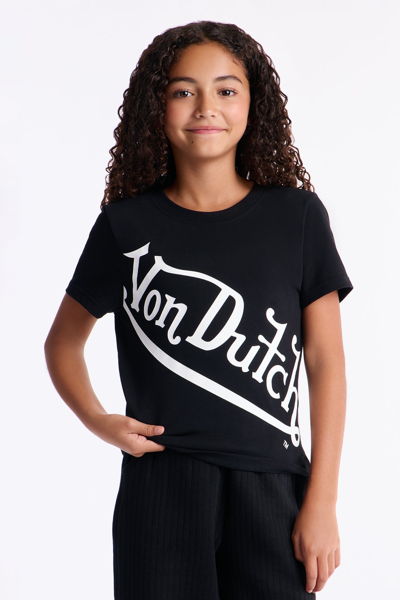 Mini Von Dutch Wrapped Logo Short Sleeve Tee - Black