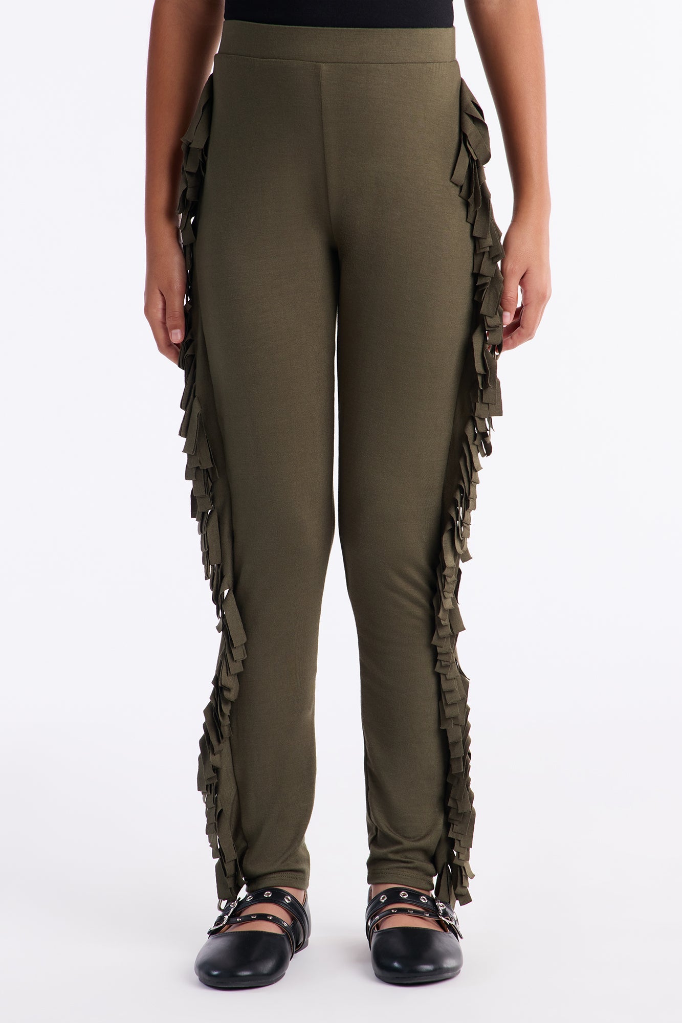 Mini Shake It Like a Fringe Shaker Legging - Military Green