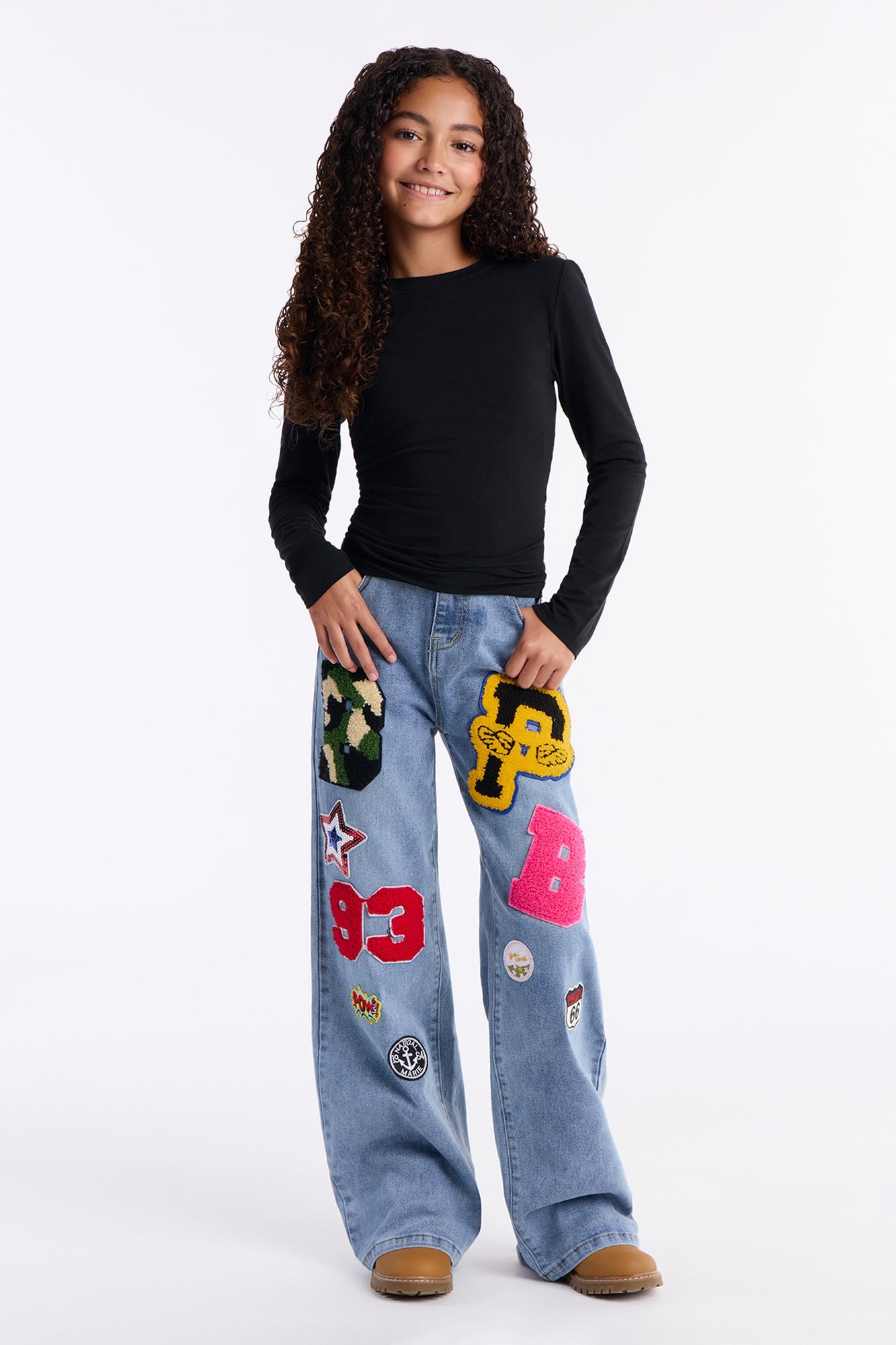 Mini Show Your Passion Wide Leg Jeans - Medium Wash
