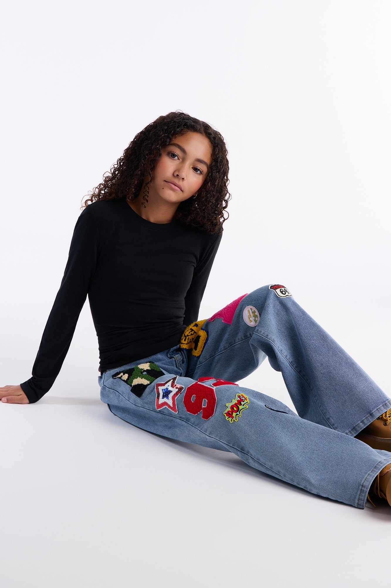 Mini Julia Long Sleeve Top - Black