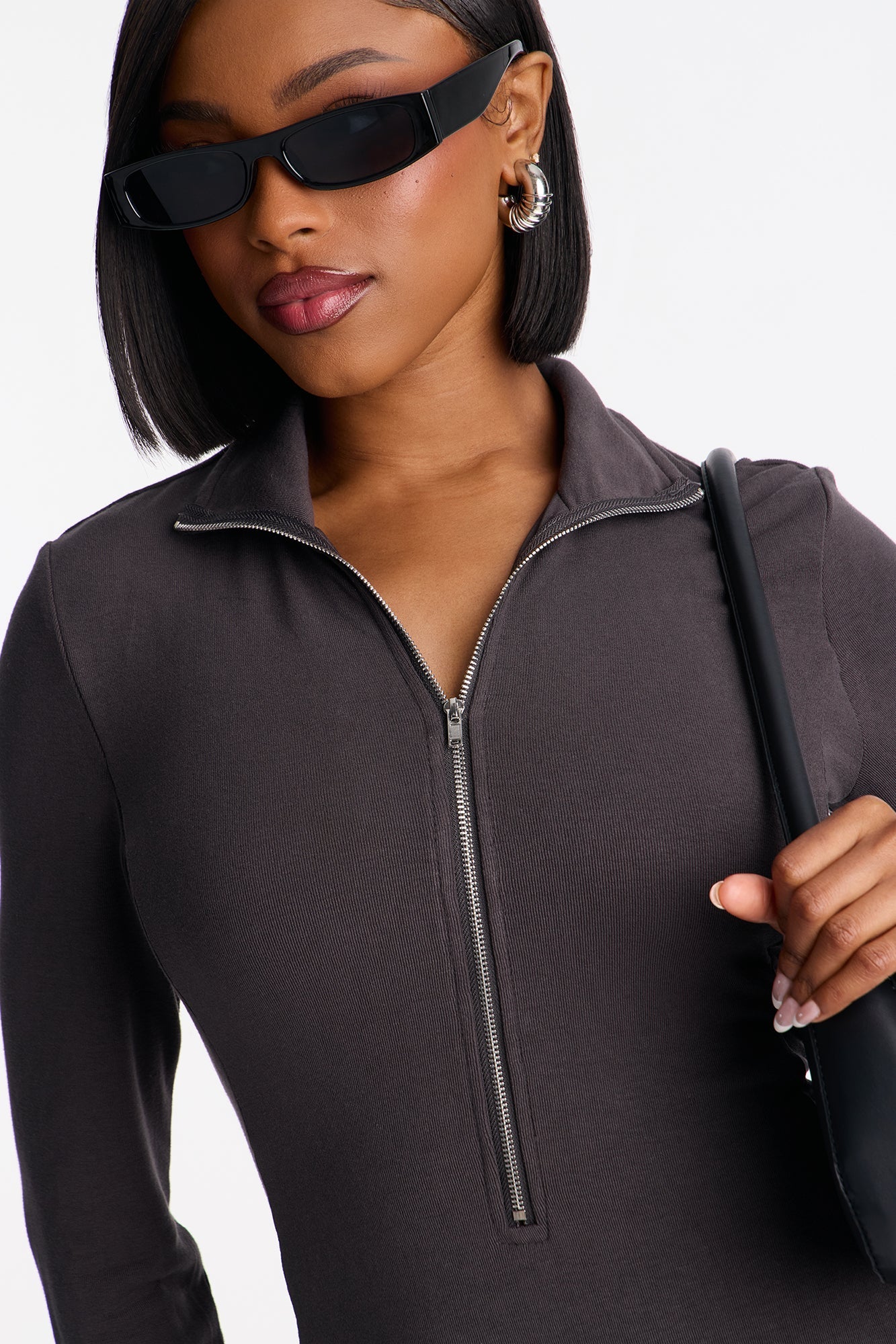 Catching The Vibes Balloon Wide Leg Jumpsuit - Charcoal