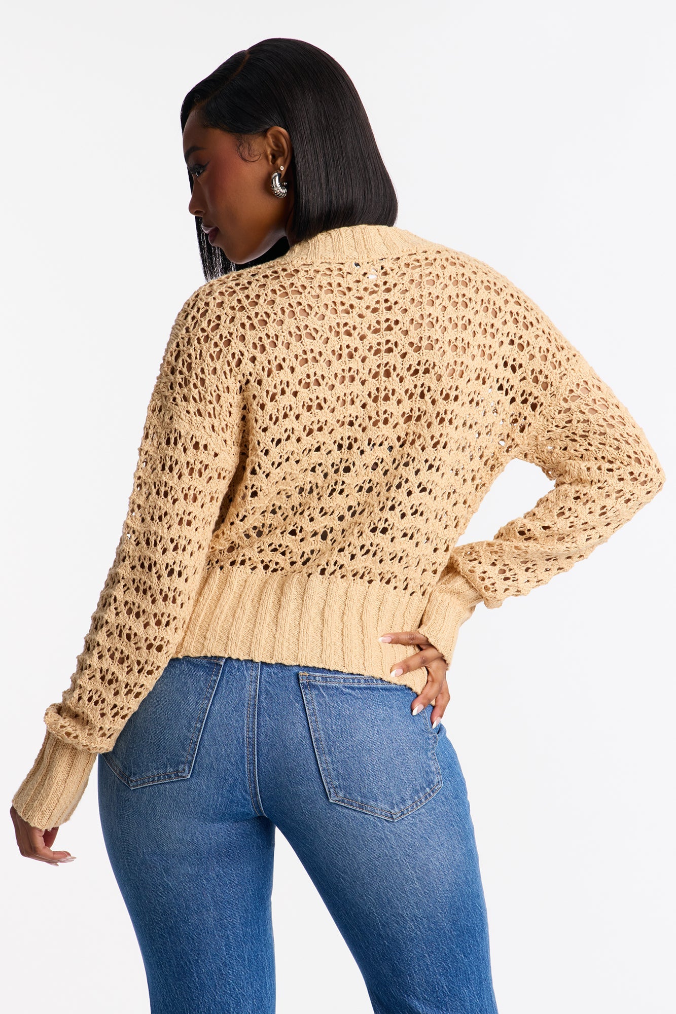 Made With Love Crochet Cardigan - Beige