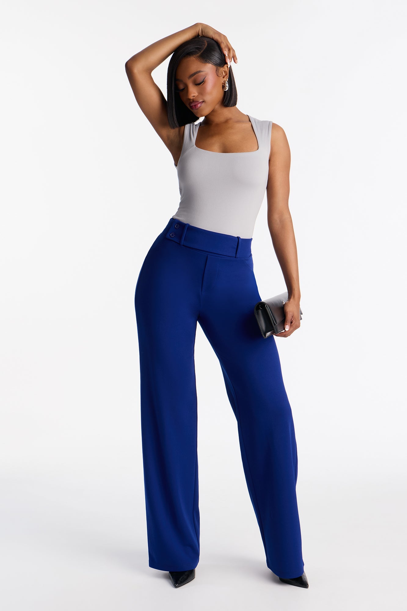 Office Tea Straight Leg Trouser Pant - Royal