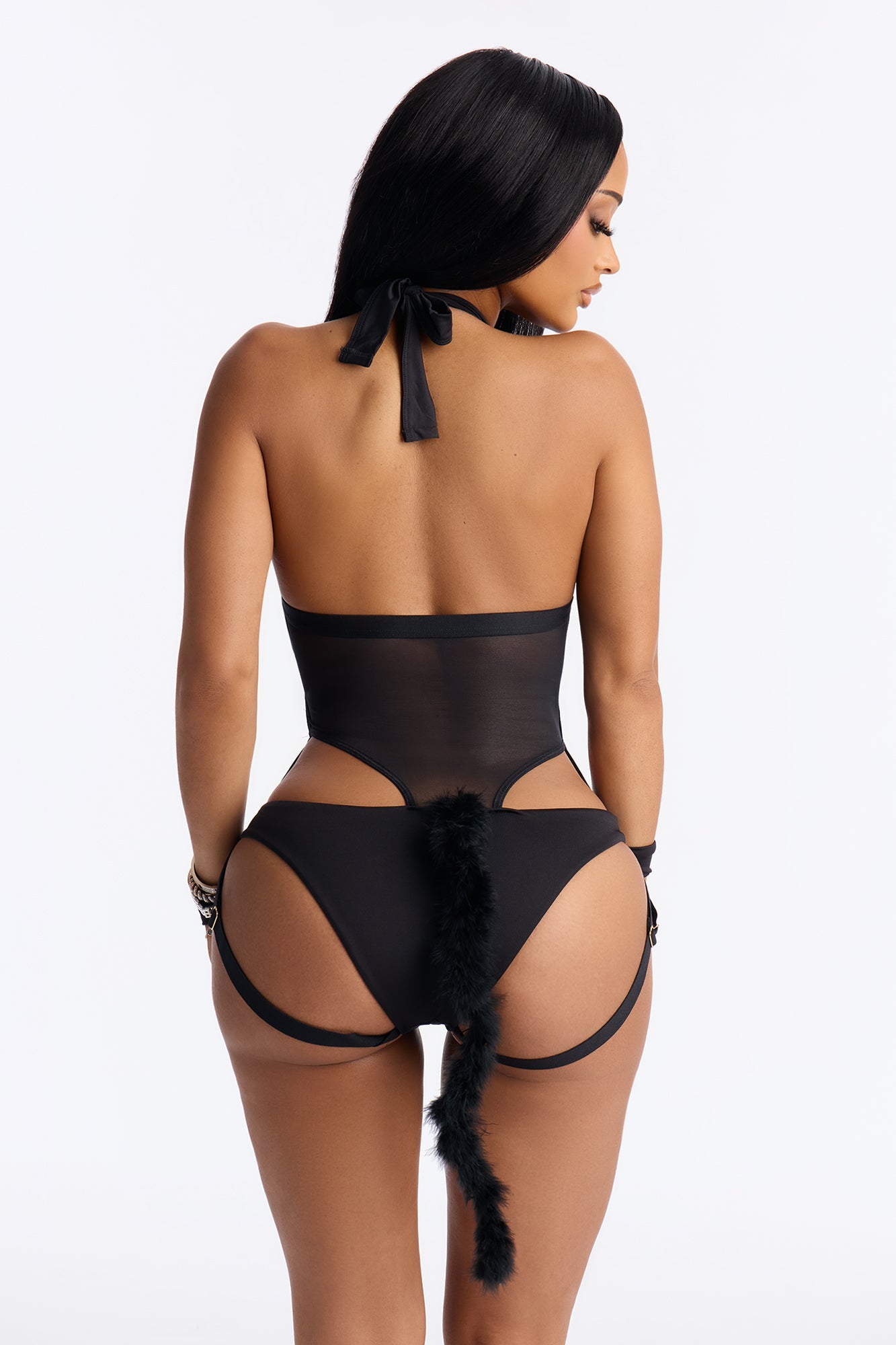 Feline Fierce Cat Girl Teddy Bedroom Costume Set - Black
