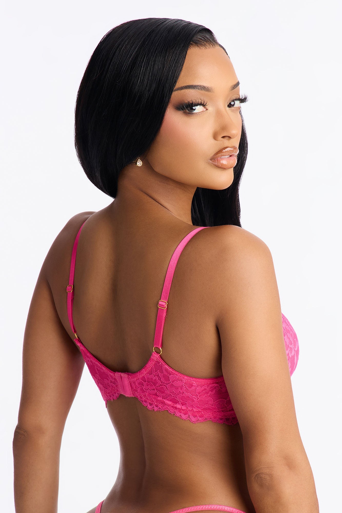 Nova Lace Unlined Bra - Fuchsia
