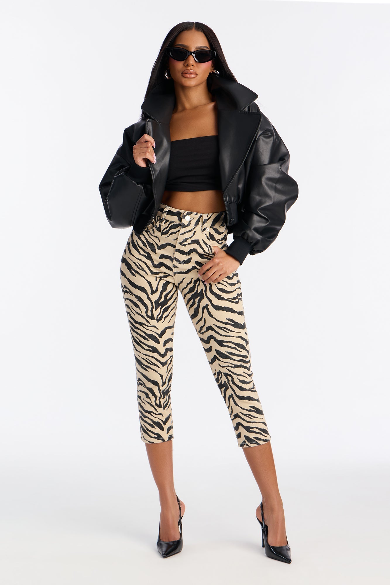Savanna Skinny Capri Jeans - Cream/combo
