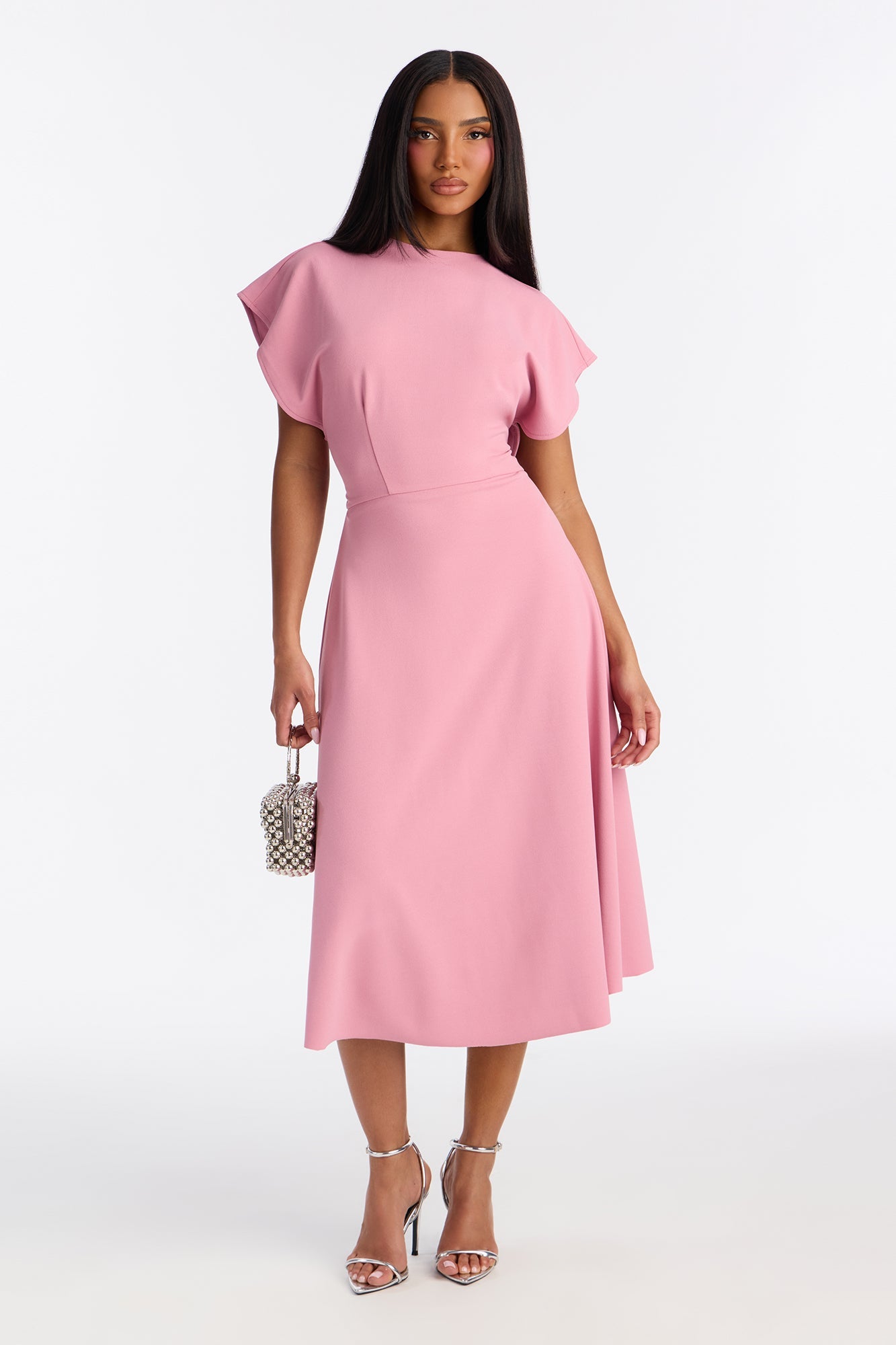 Emerie A Line Midi Dress - Mauve