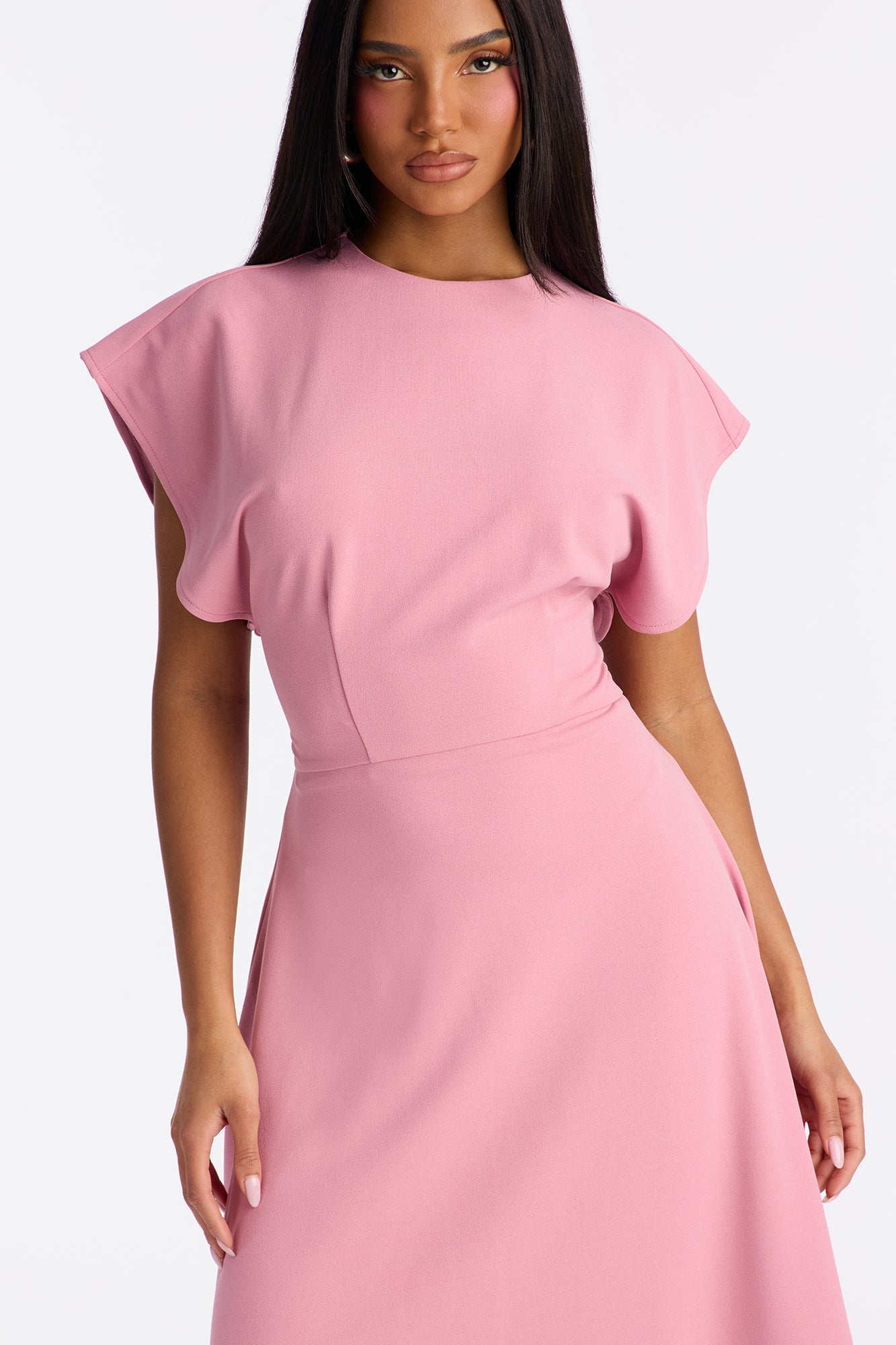 Emerie A Line Midi Dress - Mauve