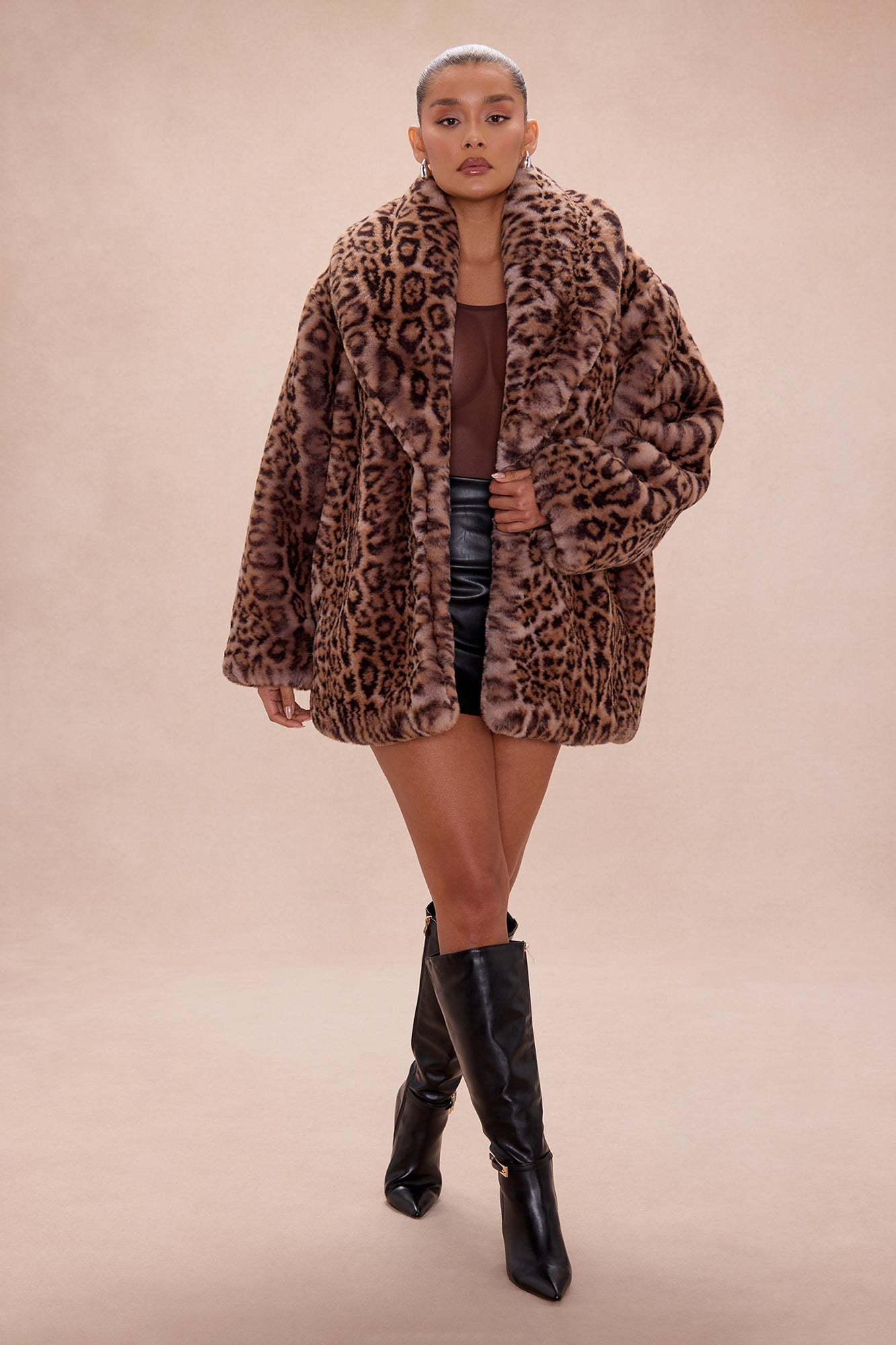 All I Want Is Diamonds Faux Fur Jacket - Leopard