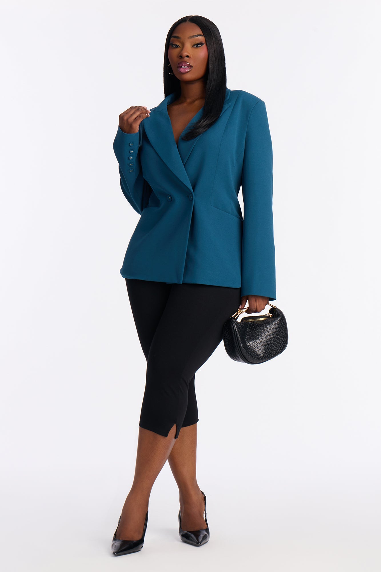 Charlie Fitted Blazer - Teal