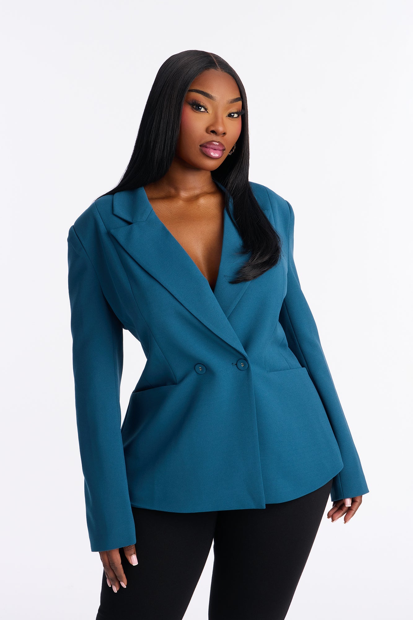 Charlie Fitted Blazer - Teal