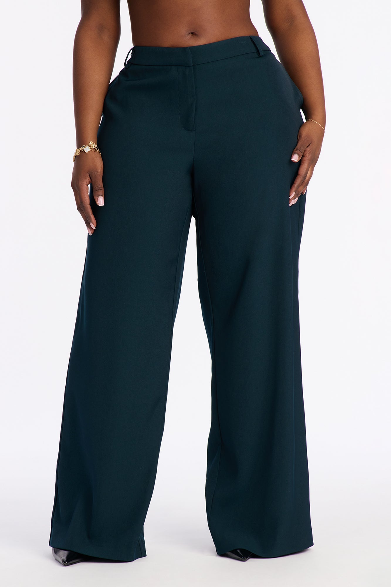 Hannah Crepe Low Rise Trousers 33 - Green