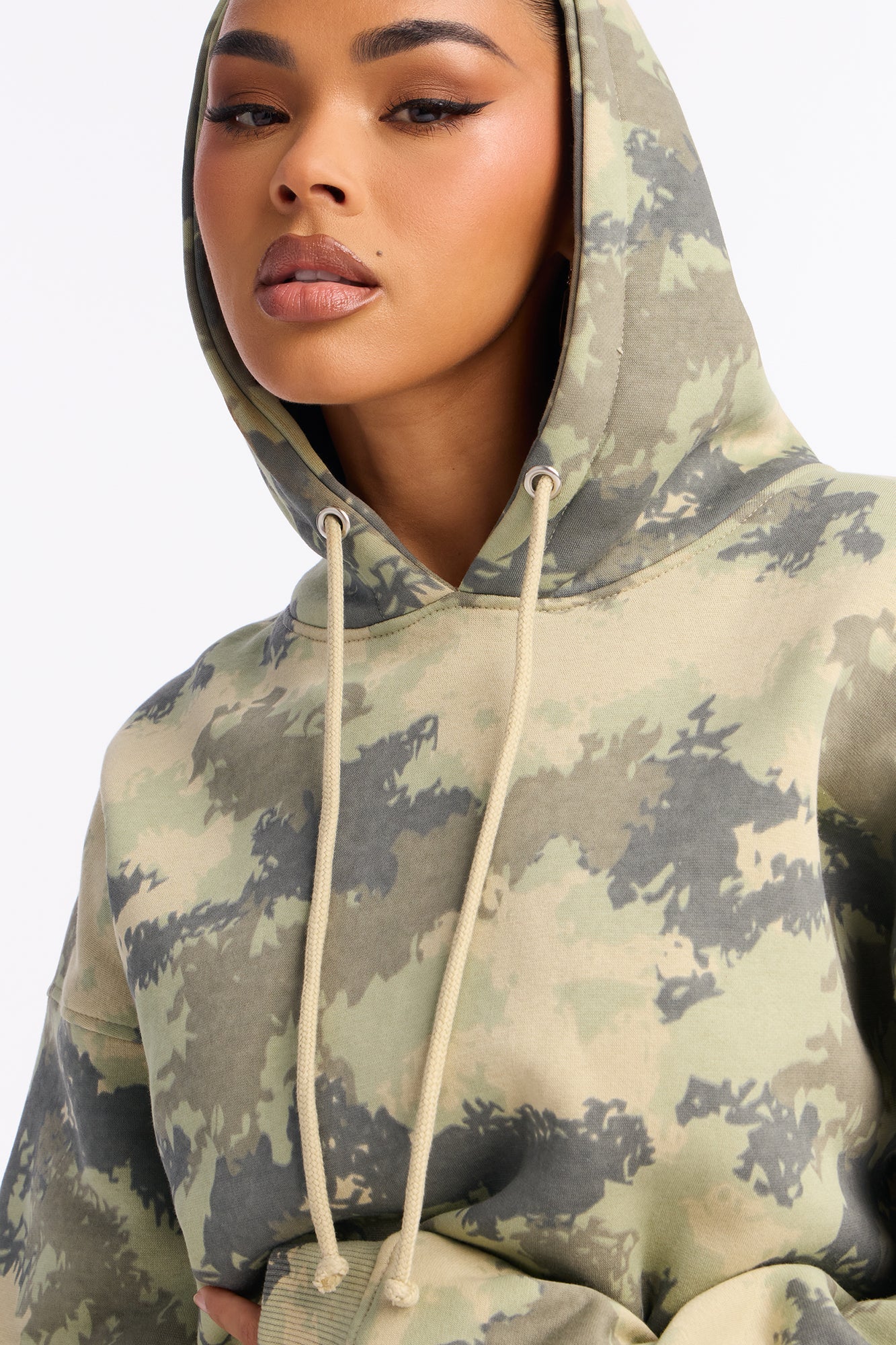 Boy Bye Fleece Camo Flare Leg Pant Set - Olive