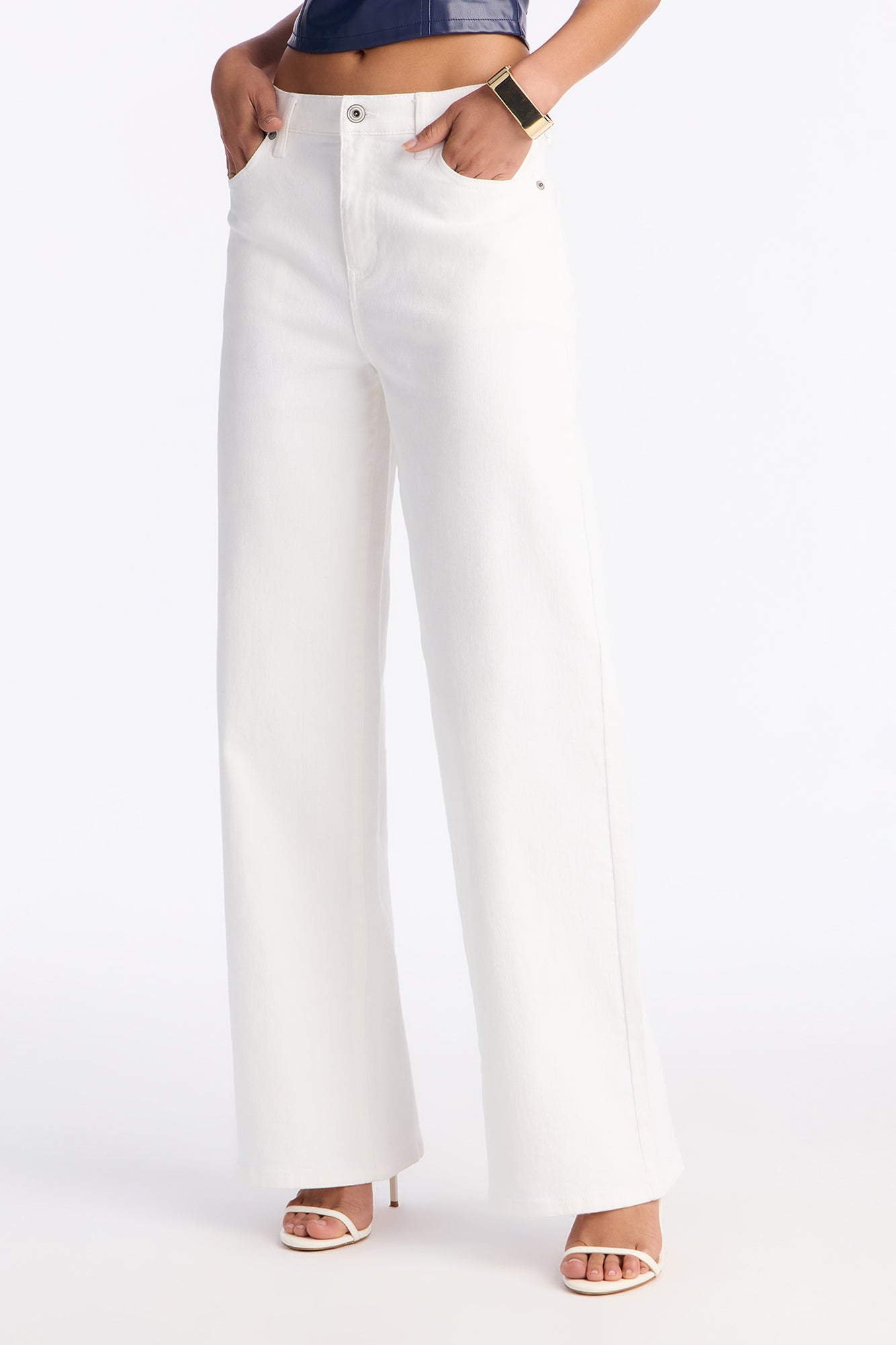 White Lies Mid Rise Jeans - White