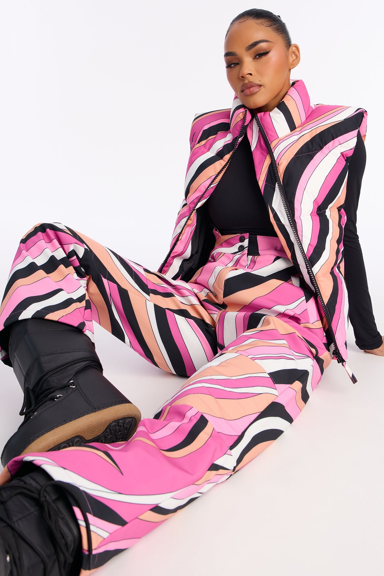 Hit The Summit Ski Overall Pants - Pink/combo