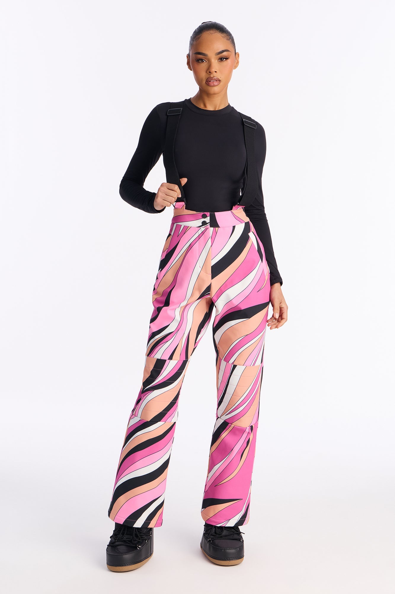 Hit The Summit Ski Overall Pants - Pink/combo