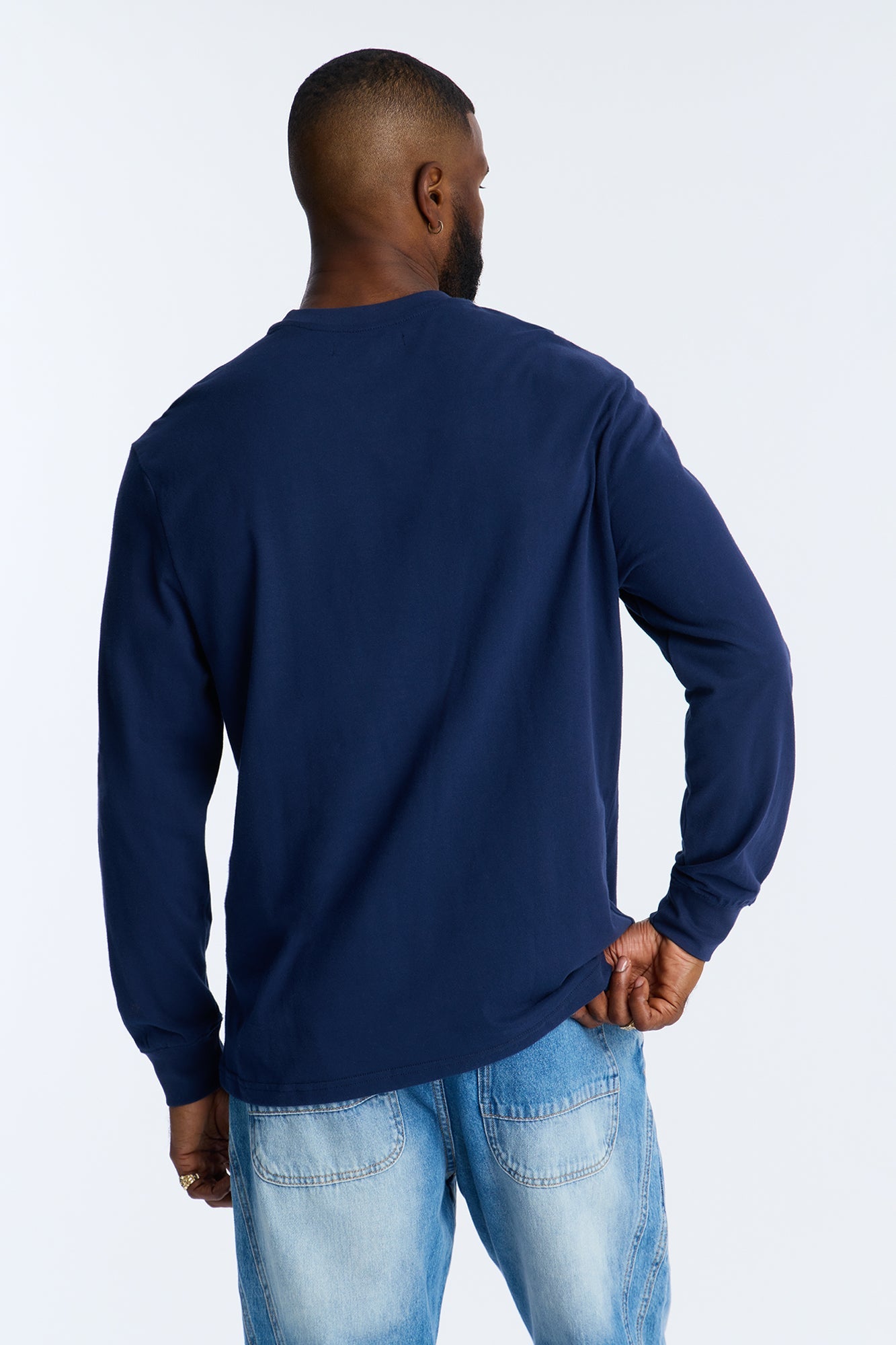 Brushed Relaxed Cotton Tee - Navy