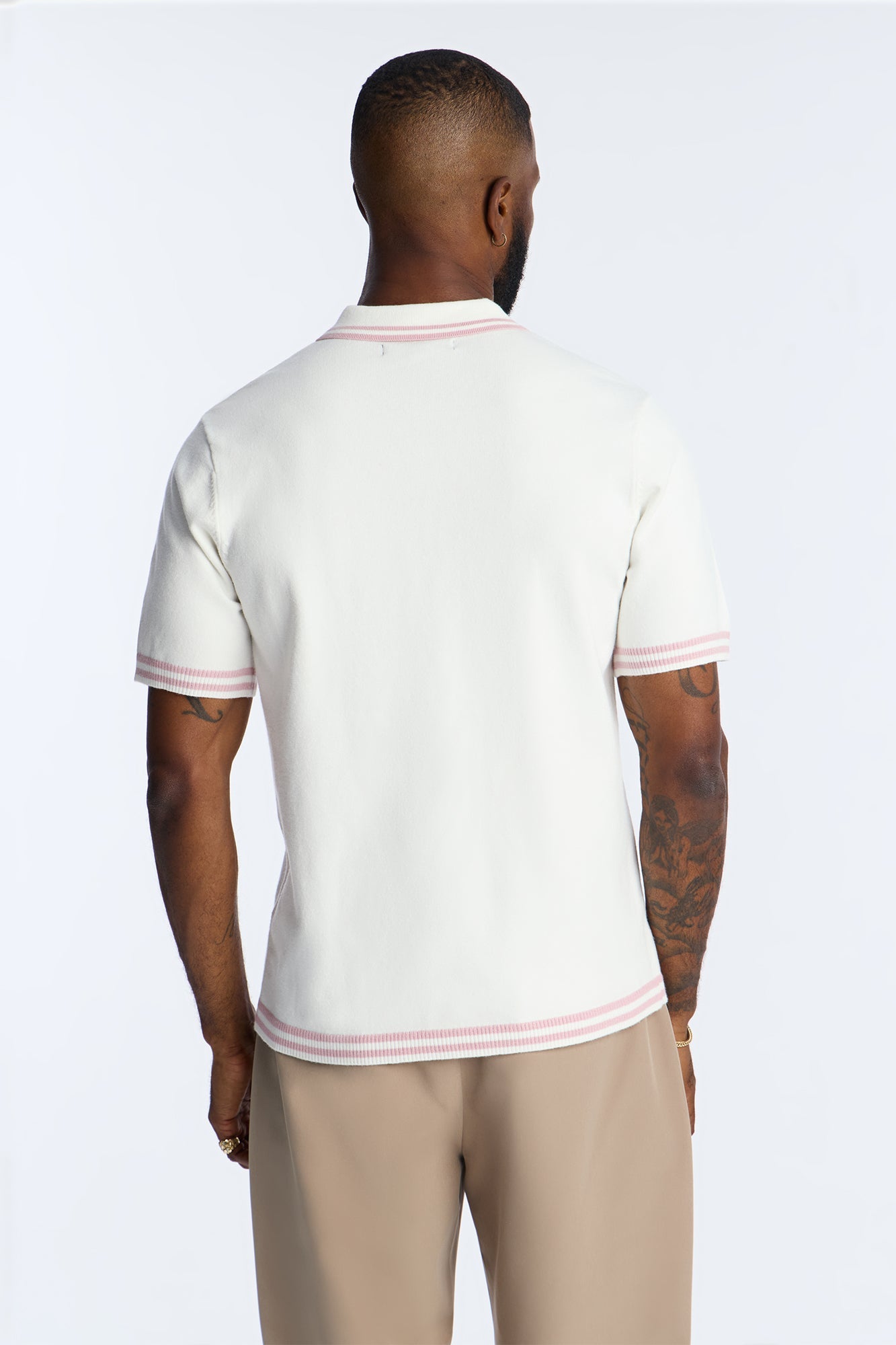 The Regent Polo Sweater - Pink/combo