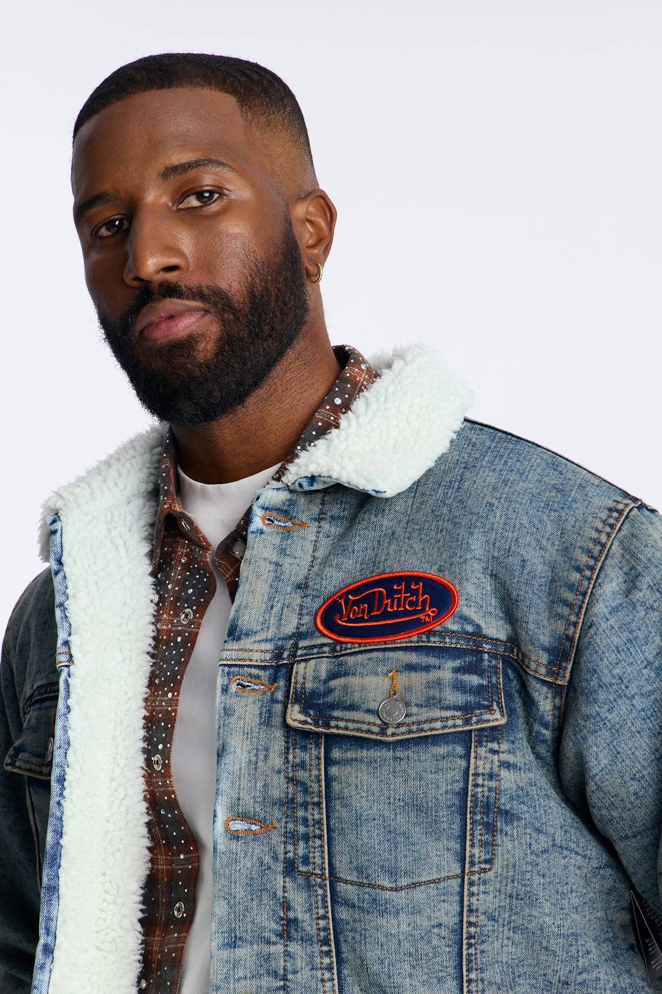 Von Dutch Pinston Denim Trucker Jacket - Vintage Wash