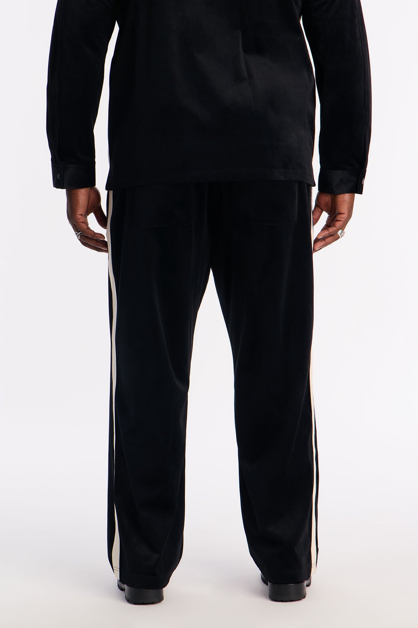Straight Crescent Track Pant - Black