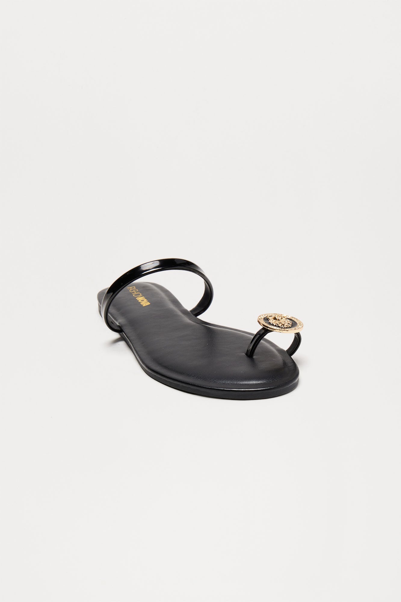 Nikola Hardware Flat Sandals - Black