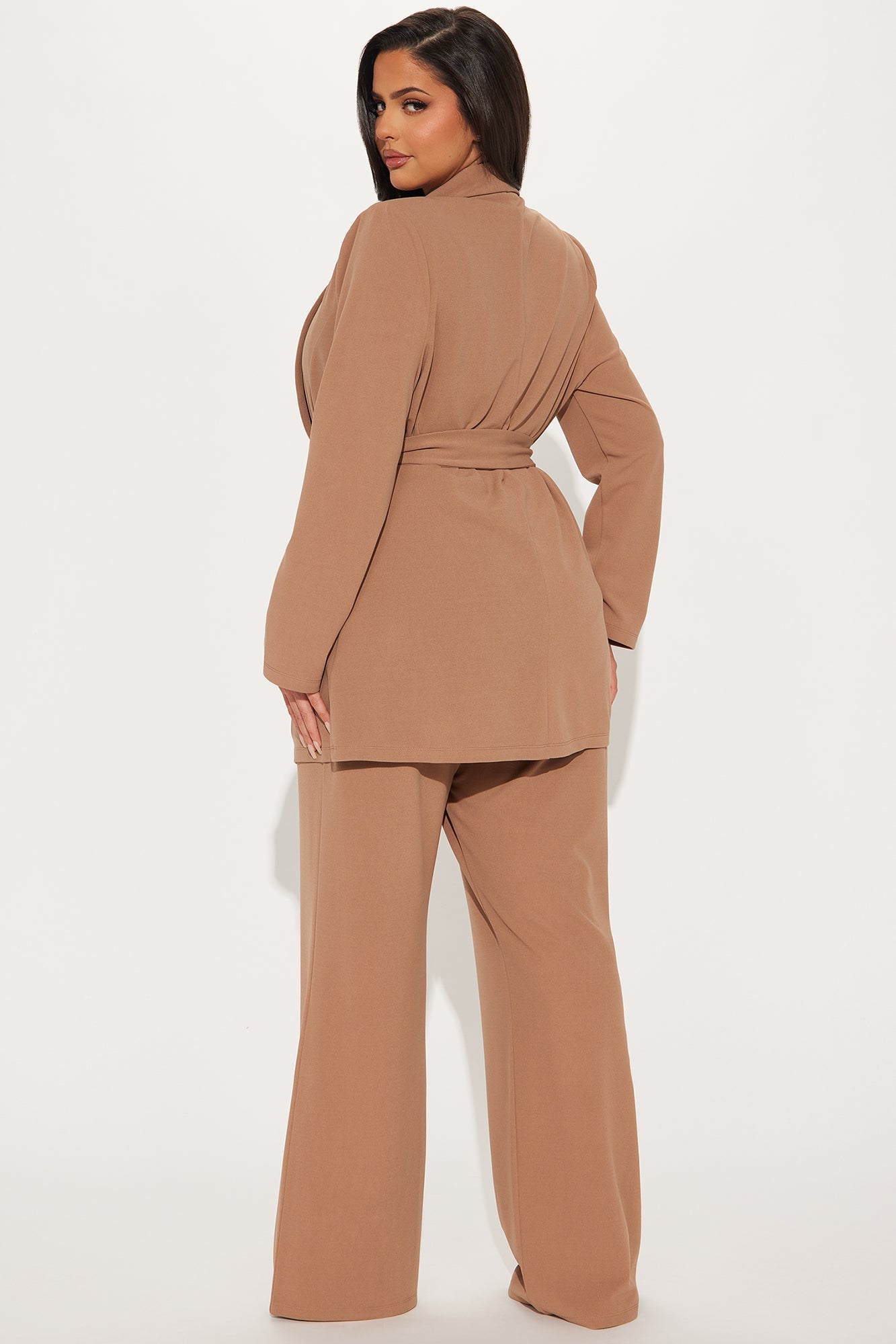 CEO Vibes Blazer Set - Mocha