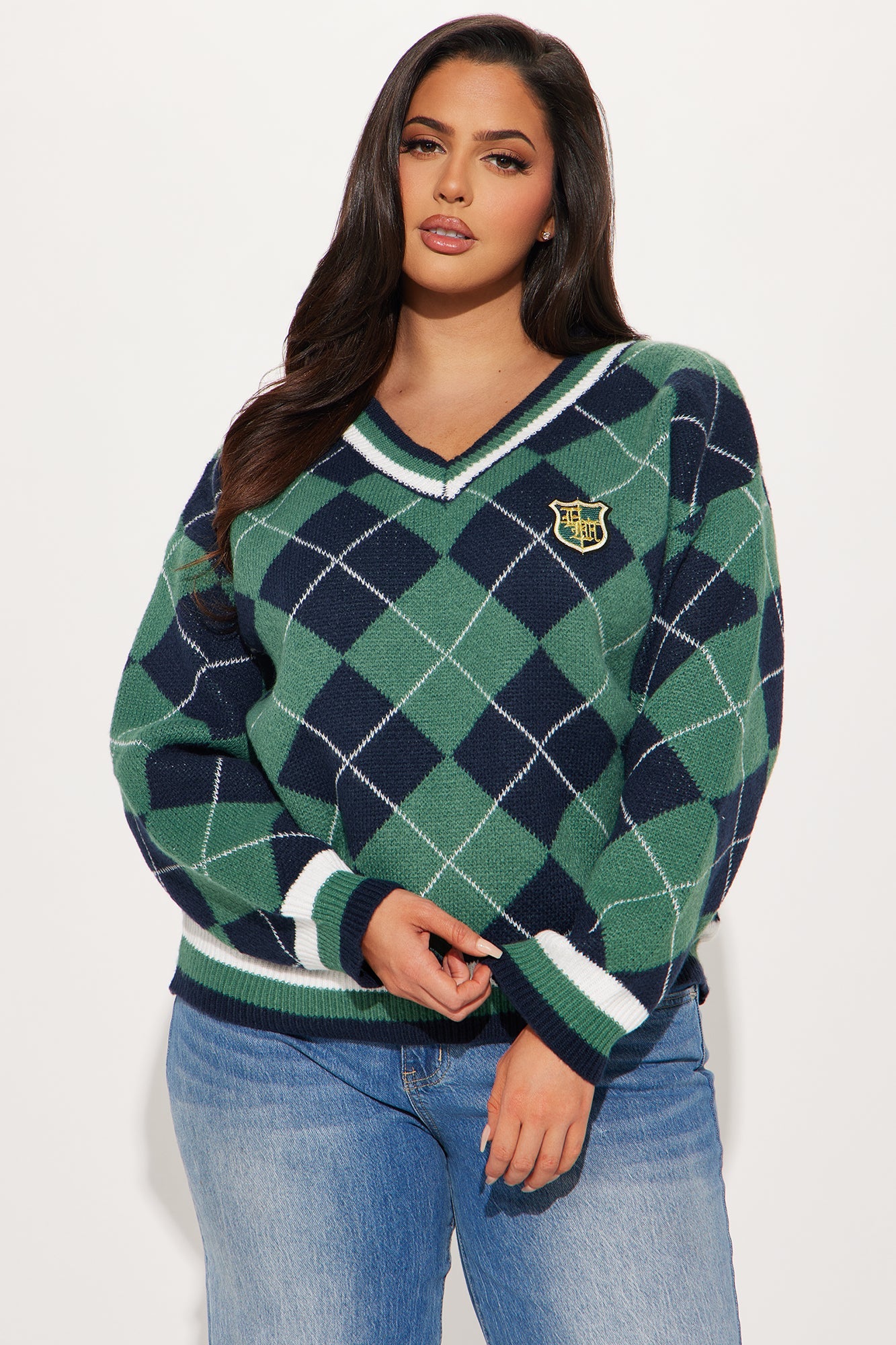 Set Standards Arygle Sweater - Green/combo