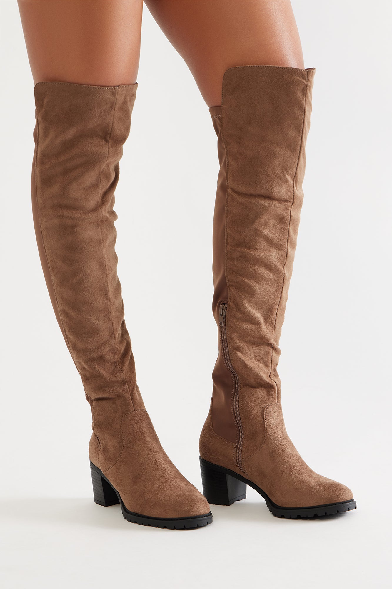 Graham Thigh High Boots - Taupe