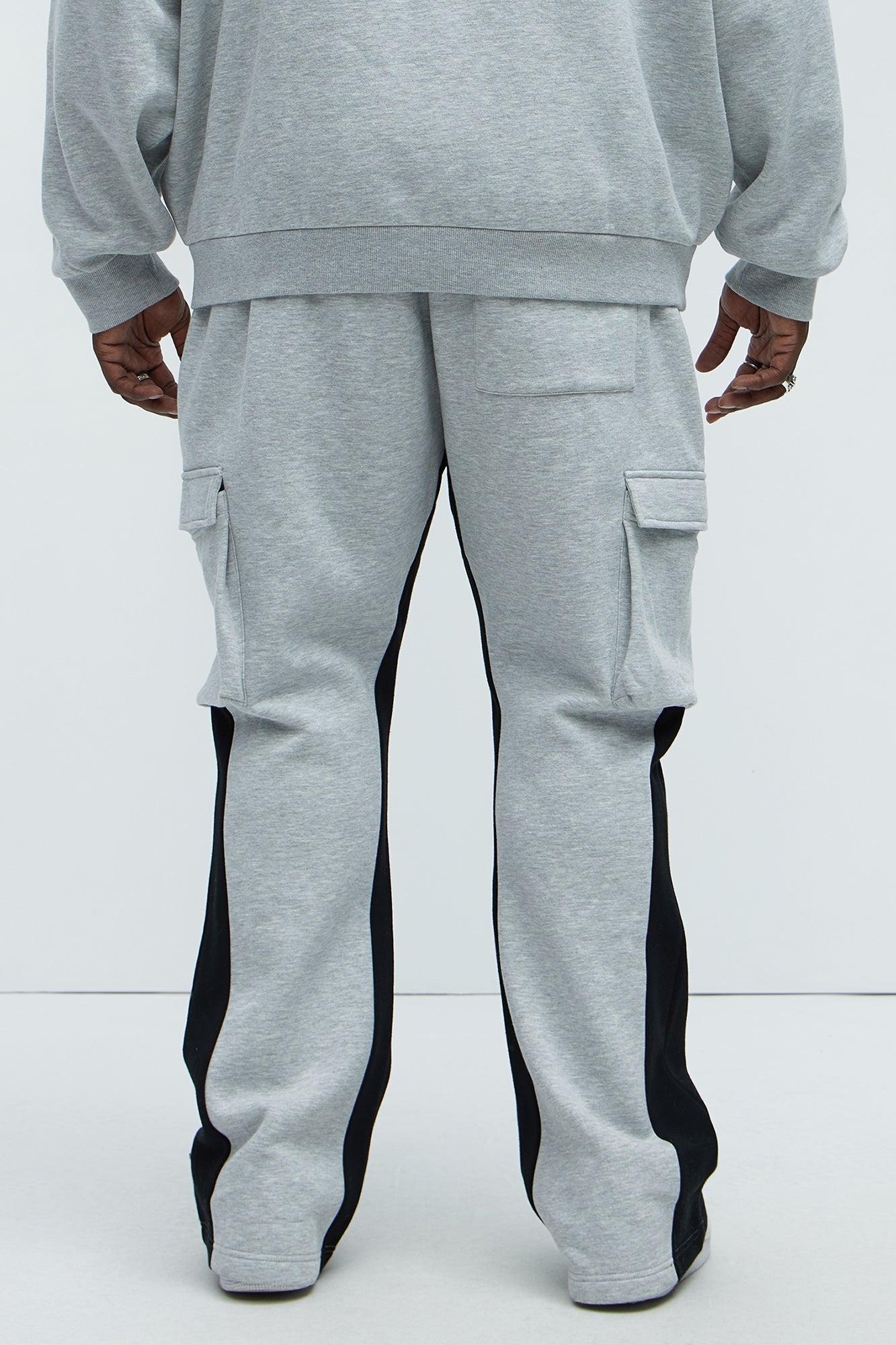 Tyson Flared Cargo Sweatpants - Heather Grey