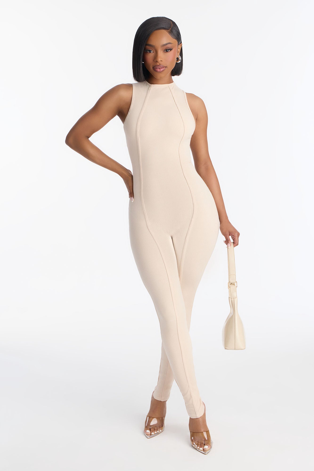 Nina Snatched Jumpsuit - Cream