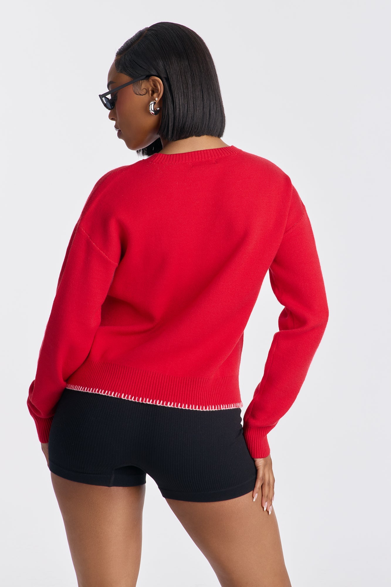 Dump Him Valentines Pullover Sweater - Red/combo
