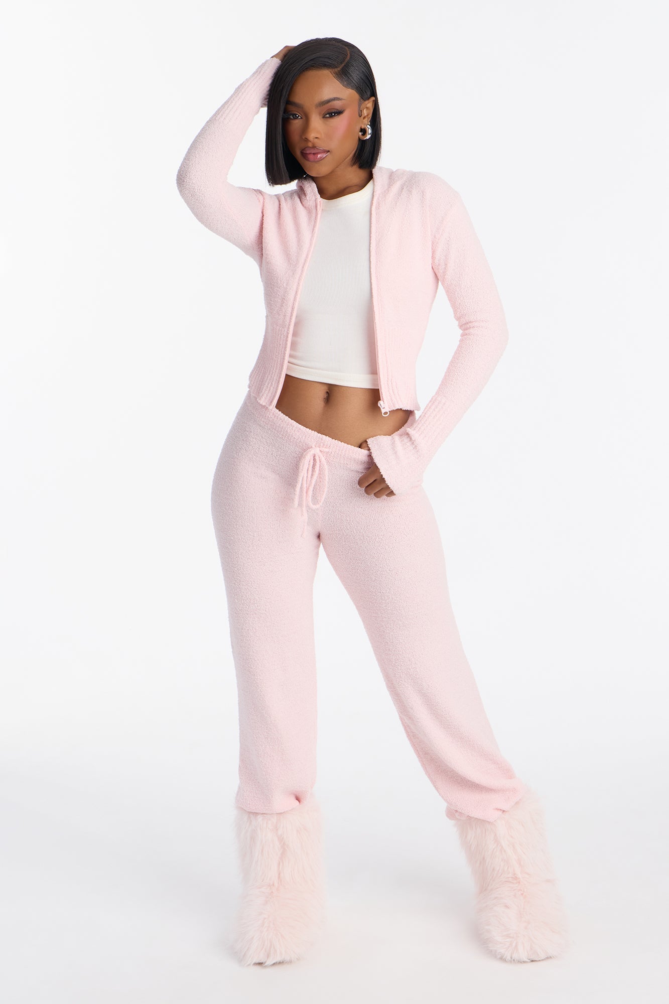 Jenna Cozy Pant Set - Pink