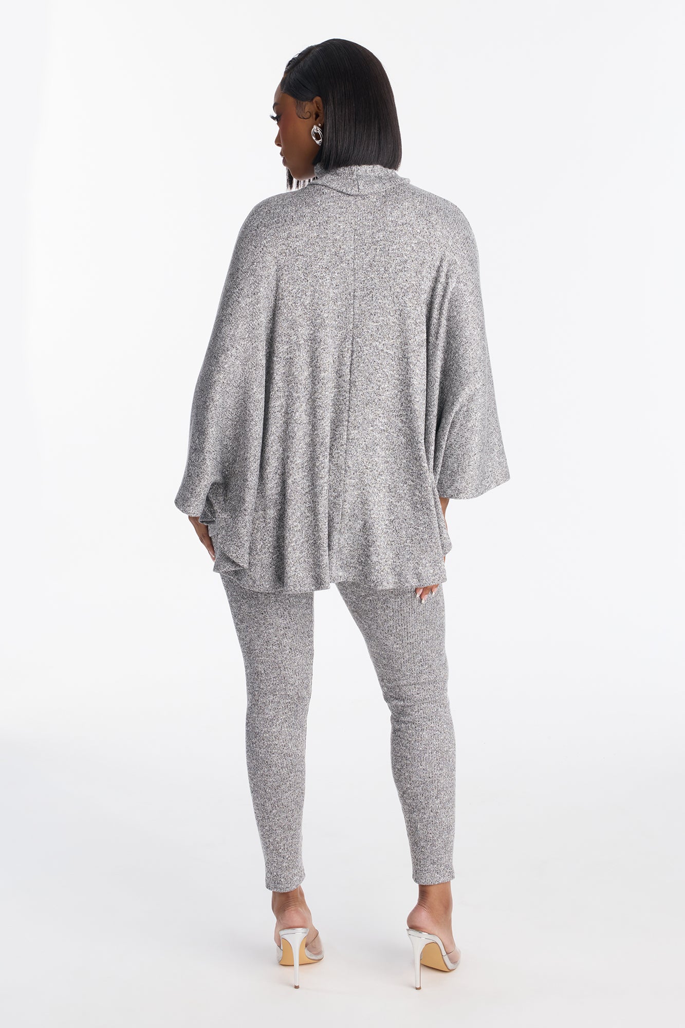 Stella Draped Turtleneck Legging Set - Grey