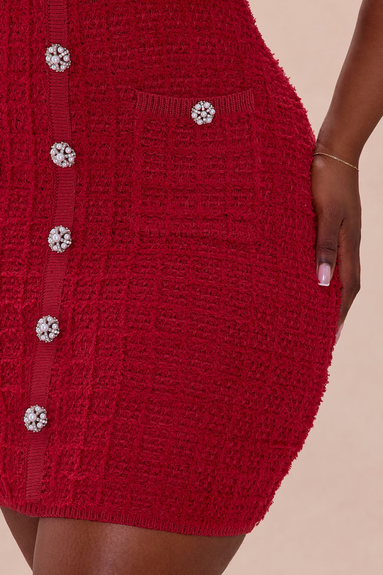 Sadie Sweater Mini Dress - Red
