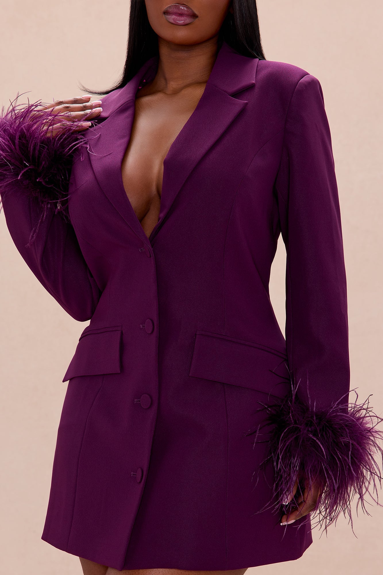 Mirage Blazer Mini Dress - Plum