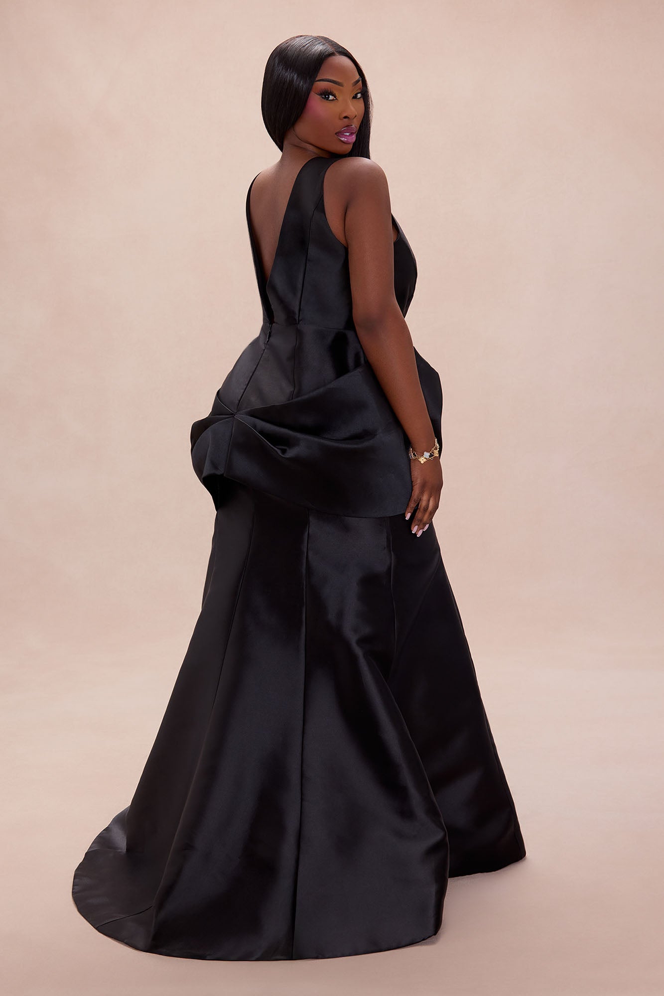 Mia Taffeta Gown - Black