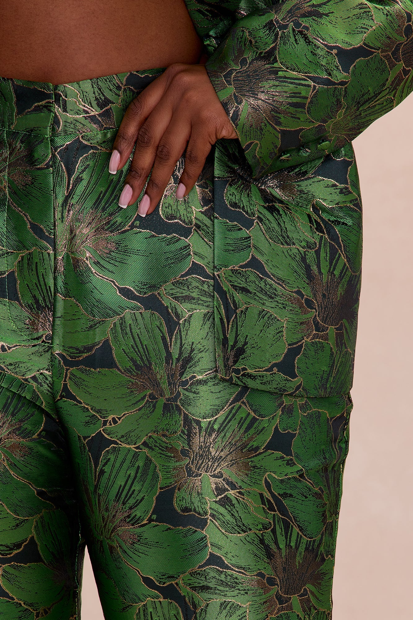 Kassandra Jacquard Blazer Suit Set - Green