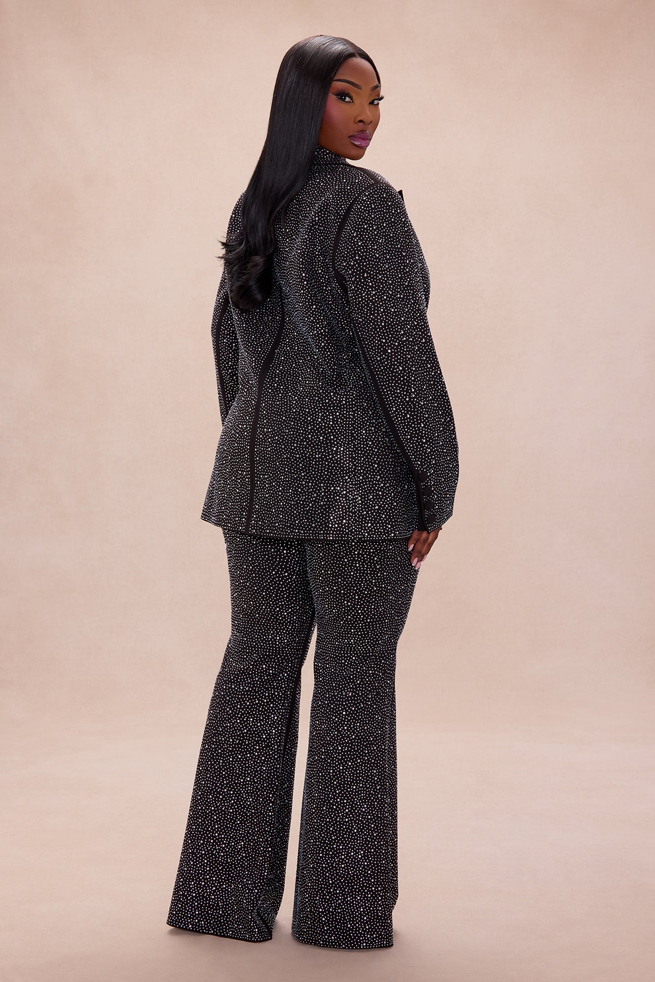 Evelyn Embellished Suit Set - Black