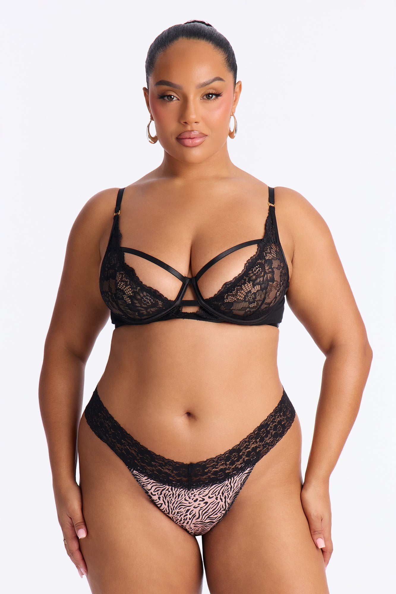 Cage Me In Thong Panty - Nude/combo
