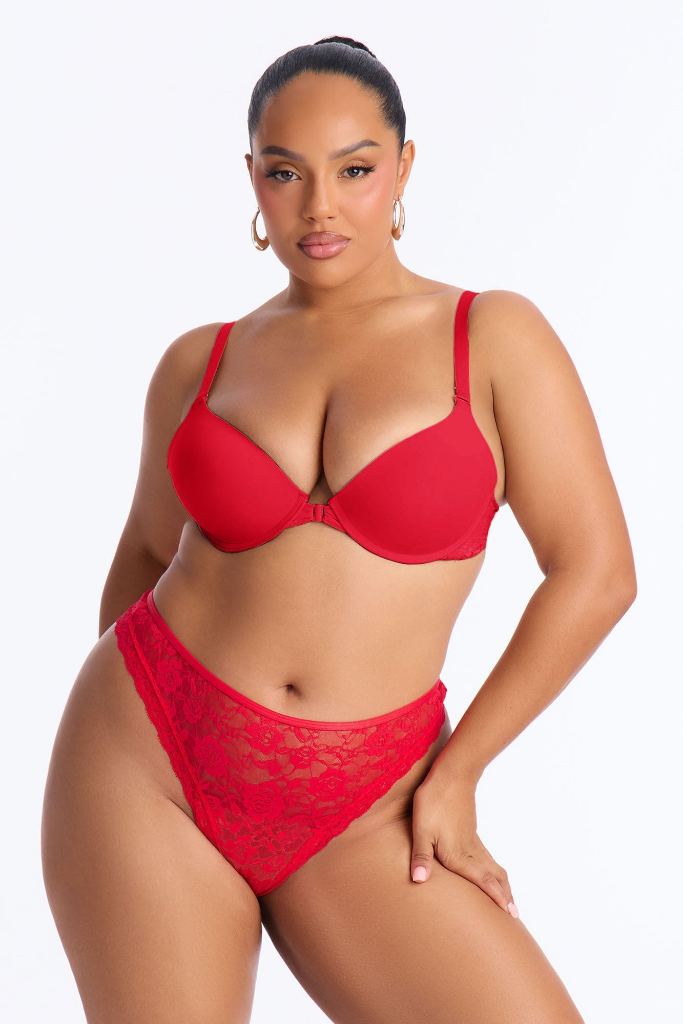 Anything For Love Lace Thong Panty - Red