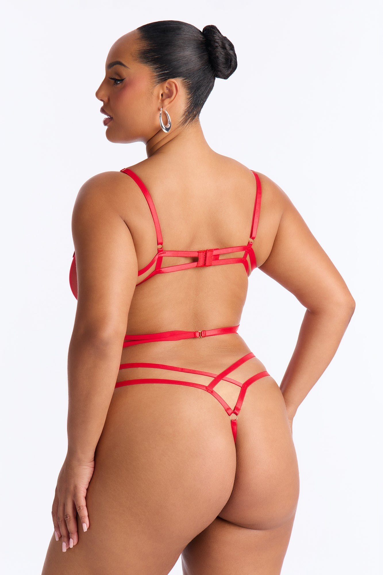 Swirling For You Satin Mesh Teddy - Red